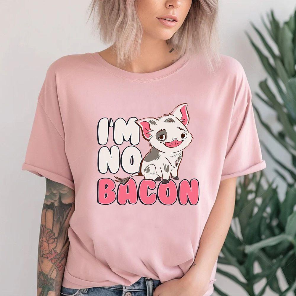 Disney Moana 2 Pua Cute I'm No Bacon Graphic T-shirt Disney Family Matching Tee Disney Moana Pua Pig Shirt Magic Kingdom Park Wdw Tee Limited Edition Tshirt